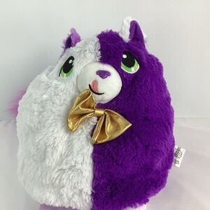 Misfittens Get Meowt Purple And White Kitten Cat Gold Bowtie 9" Kitten Plush